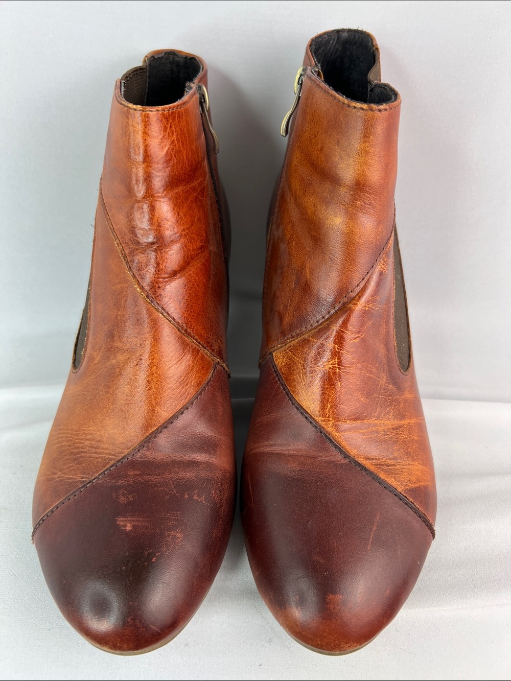 L'Artiste by Spring Step Bourgeois Brown Leather Wedge Boots Size 42 US 11